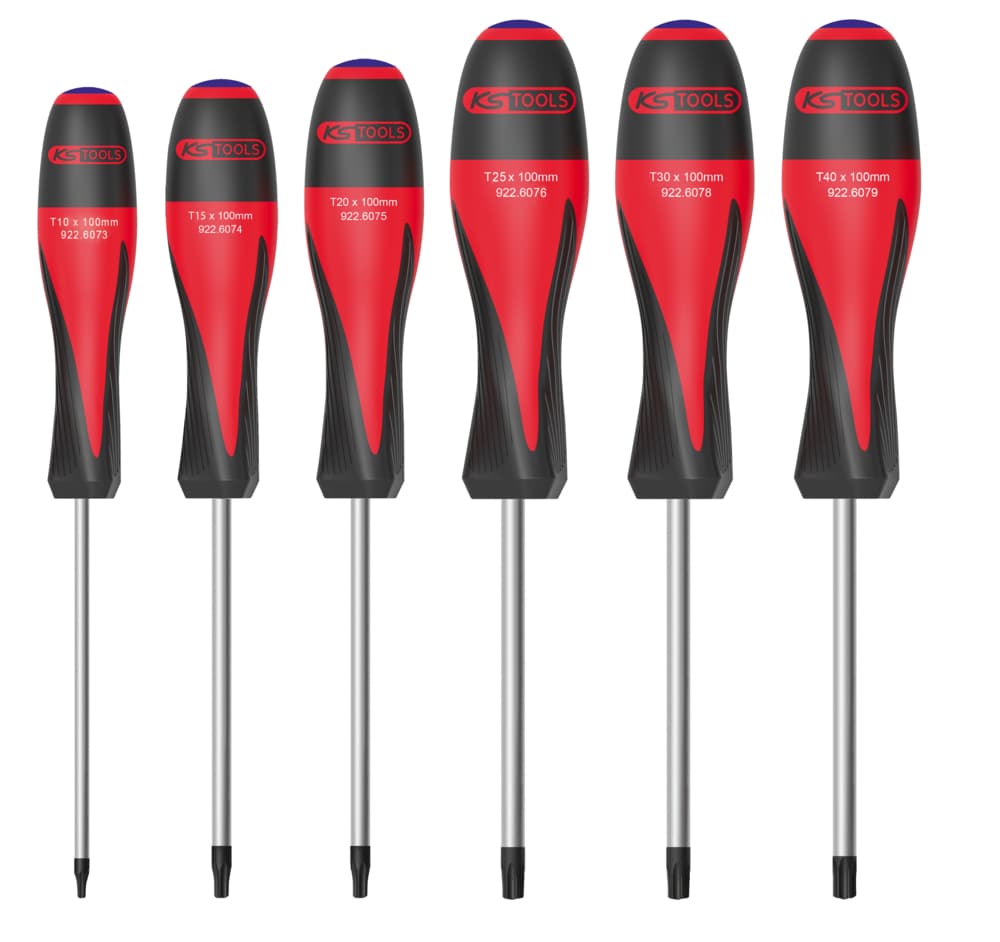 Jeu de 6 tournevis ULTIMATE. TORX® percé