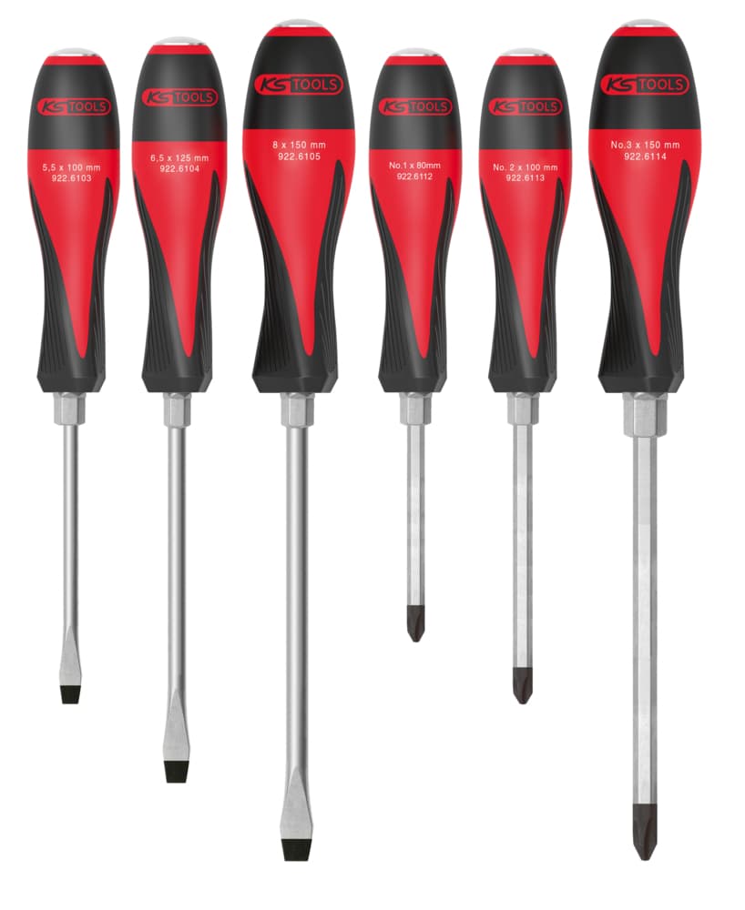 Boîte de 6 tournevis ULTIMATEmax®. 5.5 à 8 mm - PH1 à PH3