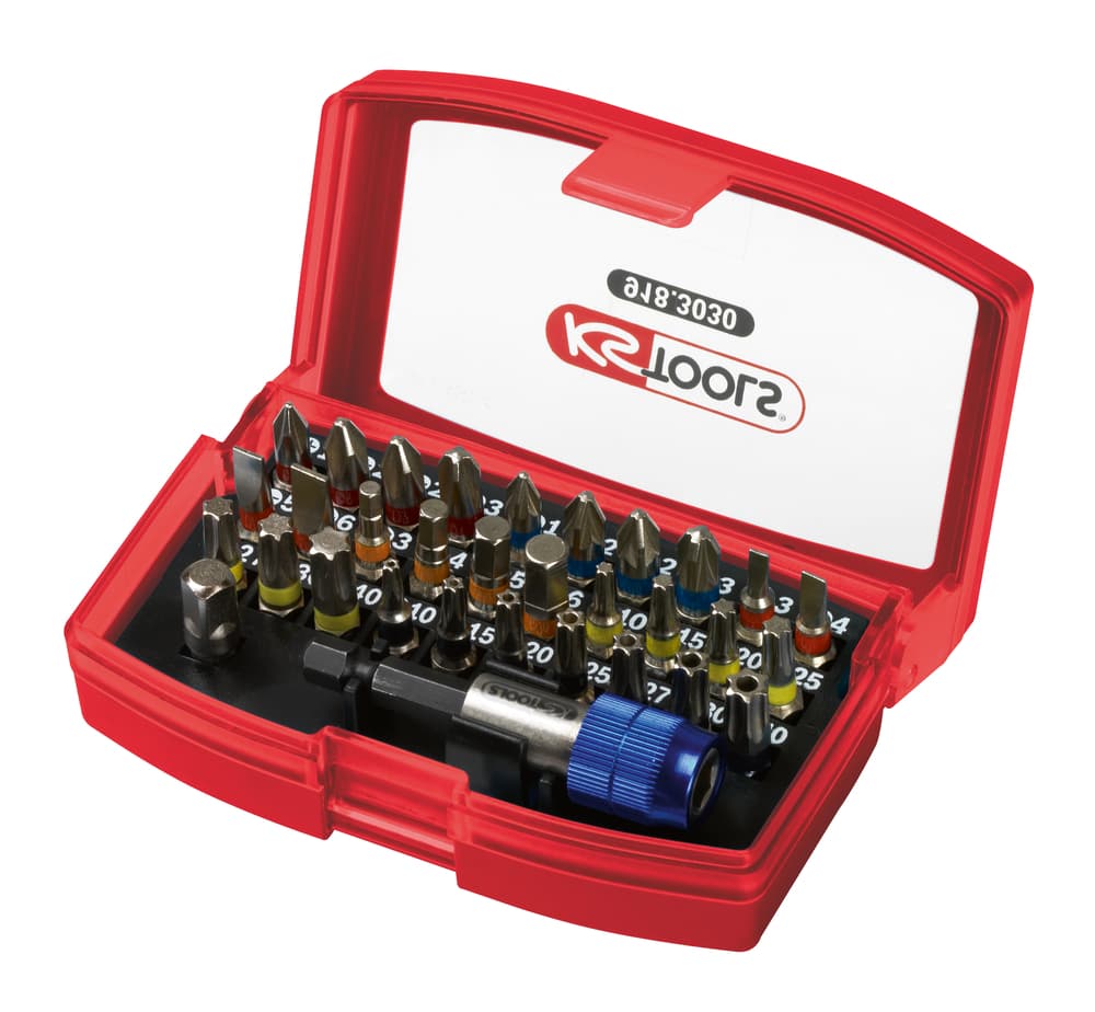 Jeu d'embouts de vissage à code couleur TORSIONpower® 1-4''. 32 pcs