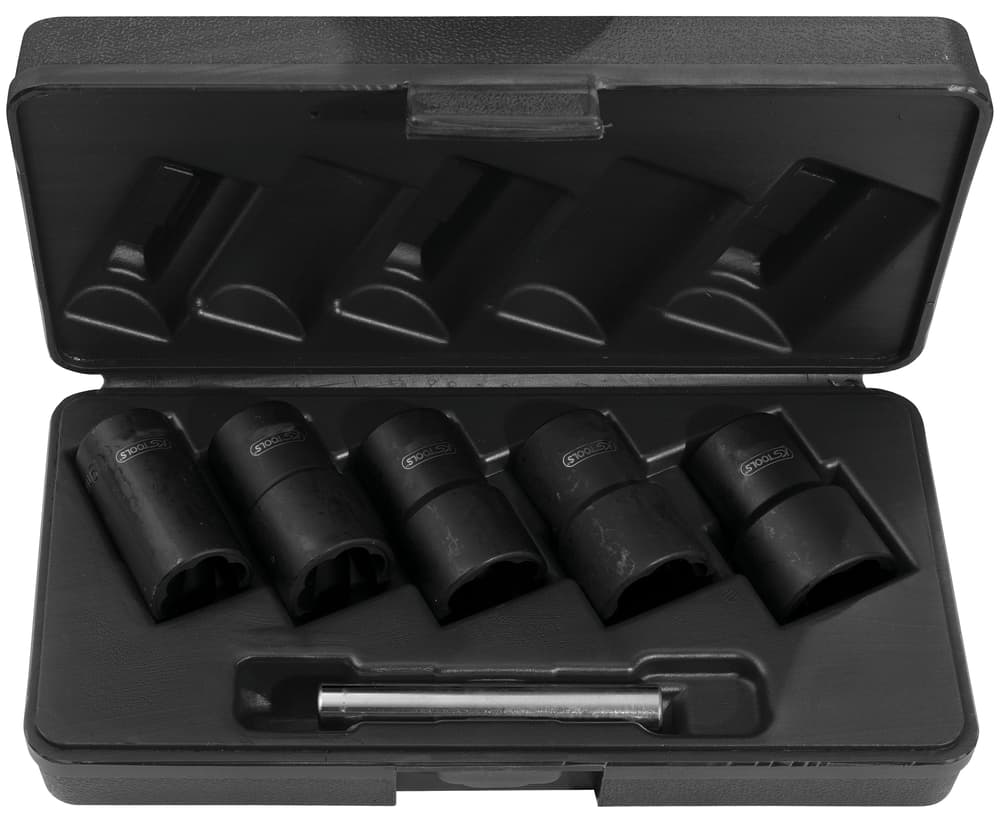 Coffret de douilles à chocs pour écrous et vis abimées. 6 pcs