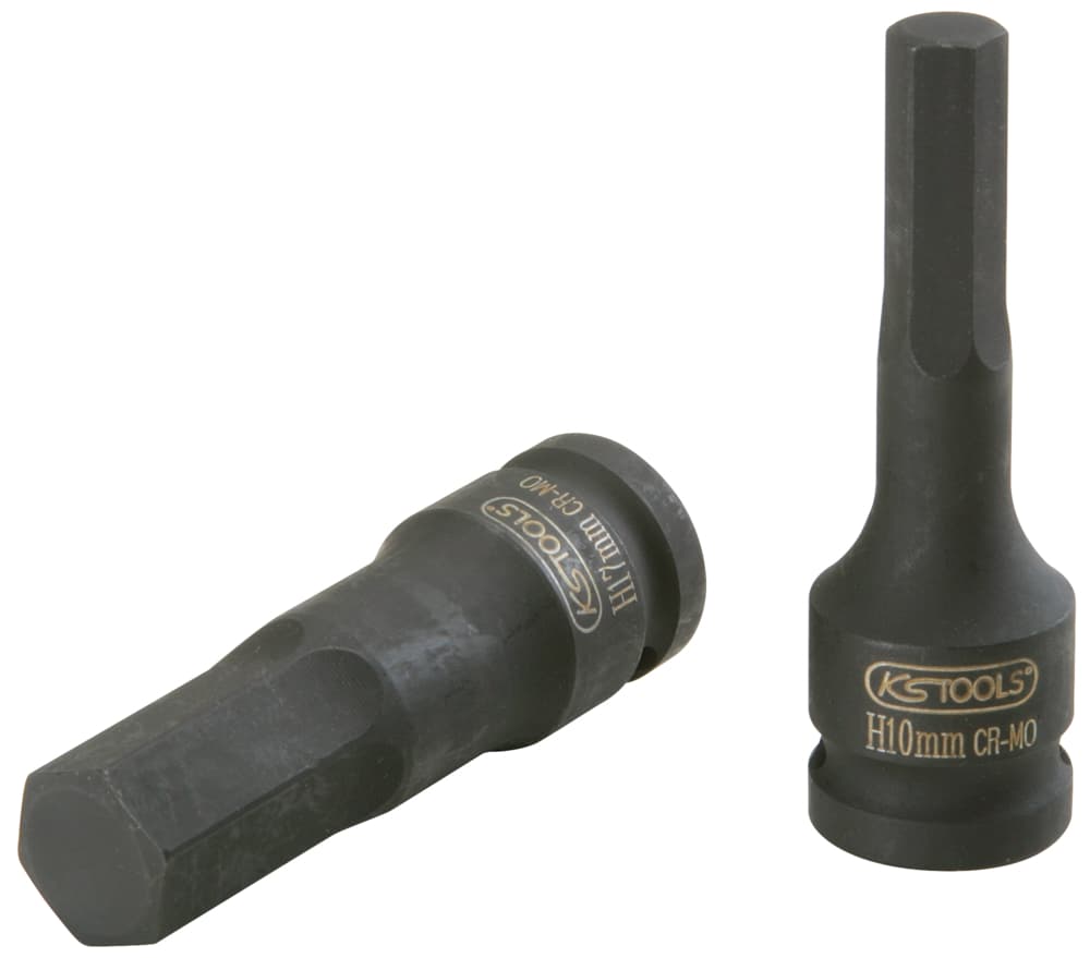 Douille tournevis à chocs 6 pans 1-2''. L.75 mm - 17 mm
