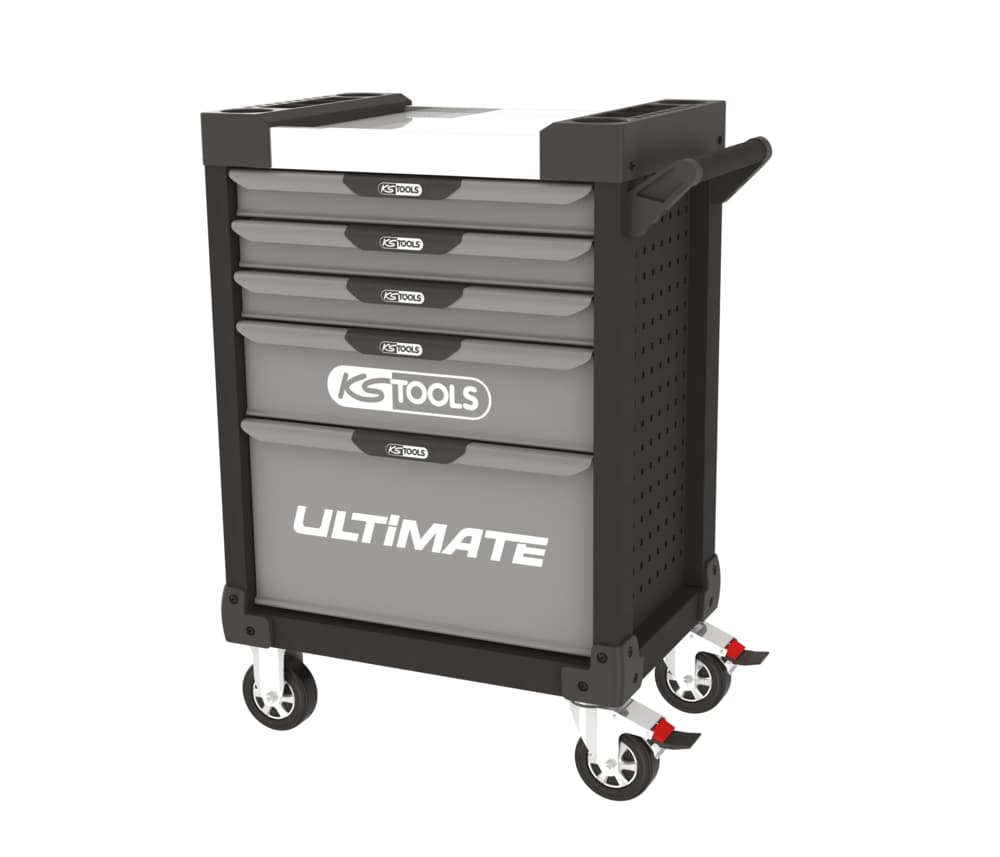 Servante ULTIMATE noire et grise. 5 tiroirs