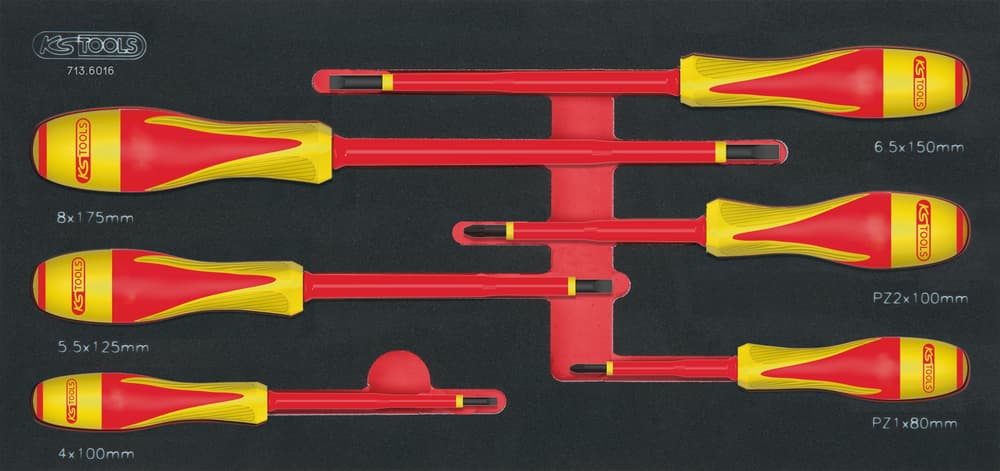 Module de tournevis isolés 1000V ULTIMATE Fente - POZIDRIV®. 6 pièces