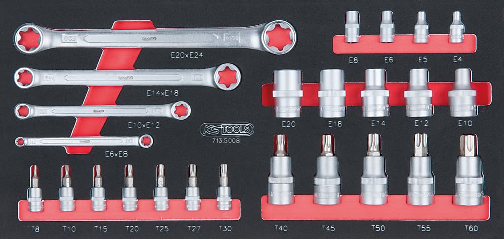 Module de douilles ULTIMATE et clés TORX® 1-4 - 1-2. 25 pièces