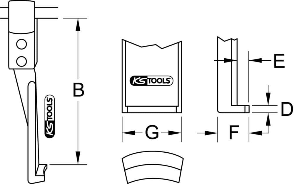 Griffe fine à blocage rapide 100x2 mm