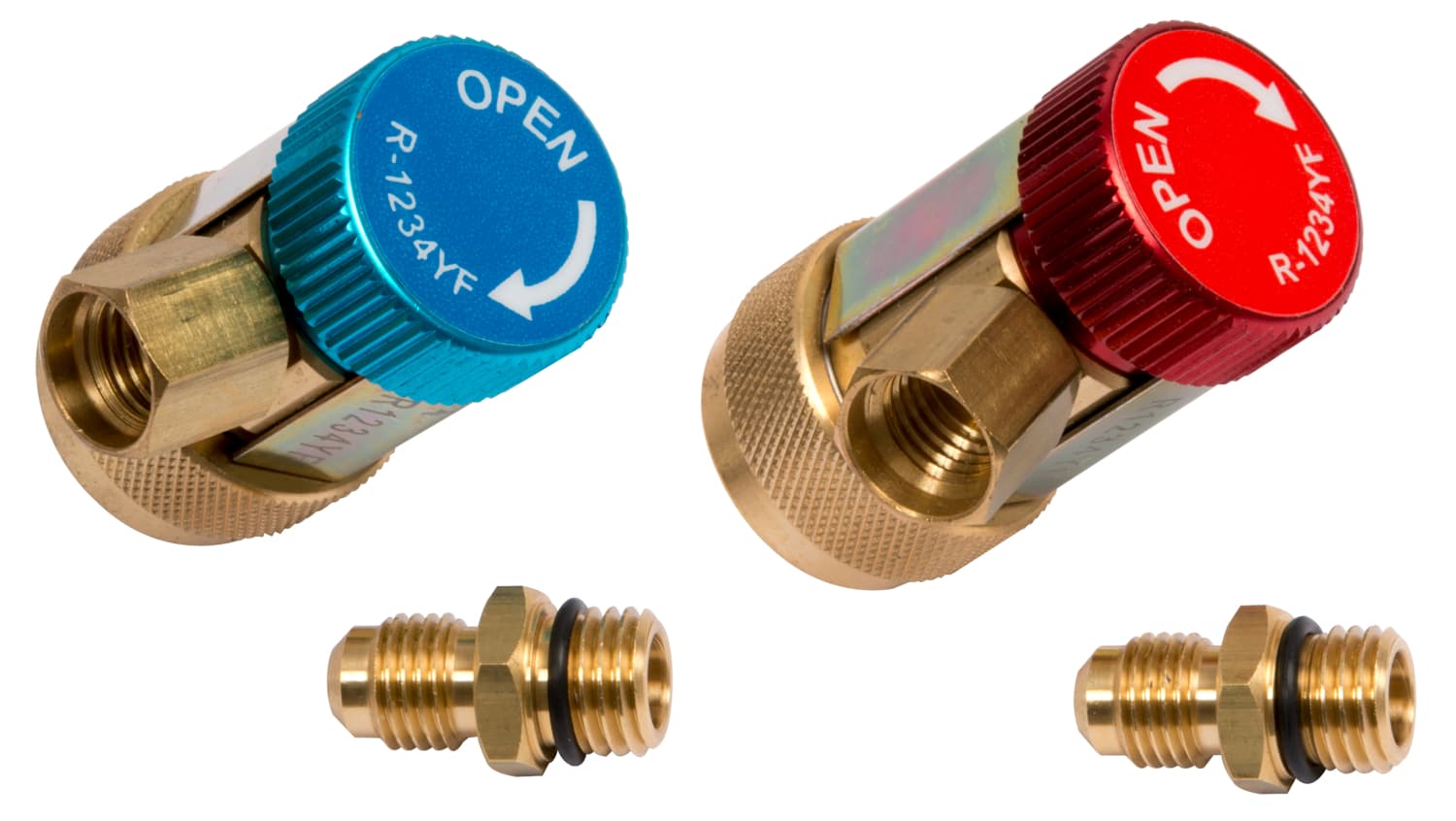 Jeu de deux raccords haute et basse pressions 12 mm avec adaptateur 1-4 - Gaz R1