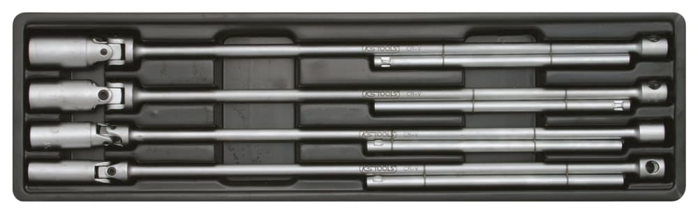 Jeu de 4 clés à bougies articulées 12 pans avec poignée en T