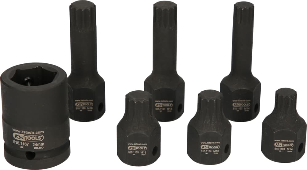 Coffret DUODRIVE. douilles à chocs XZN®. 7pcs