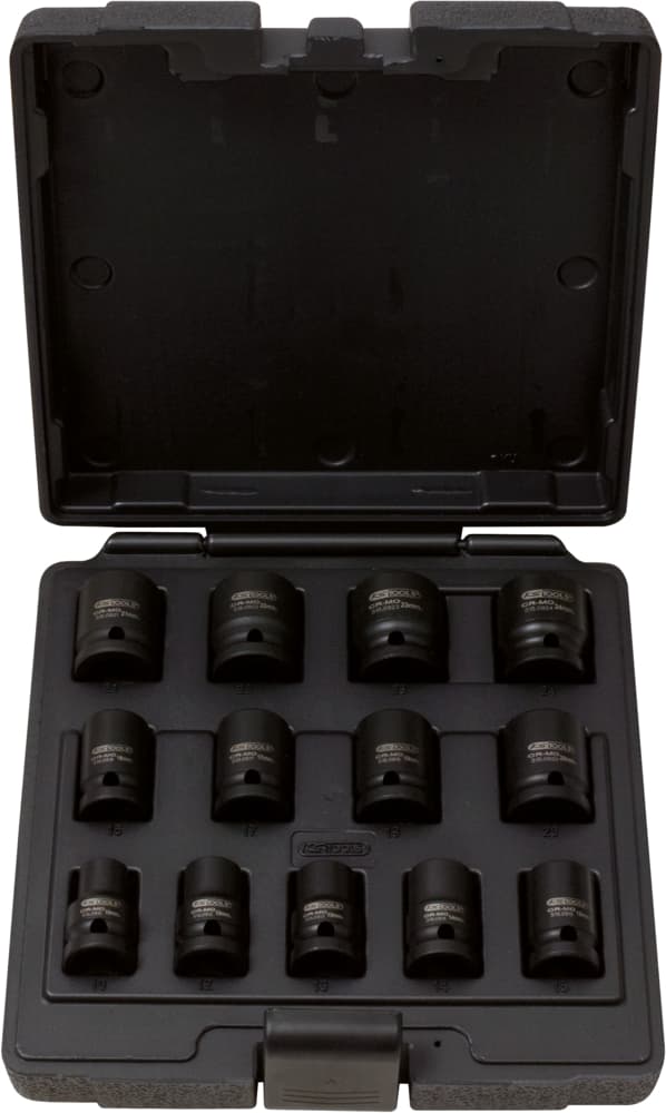 Jeu de douilles à chocs 12 pans 1-2''. 13 pcs