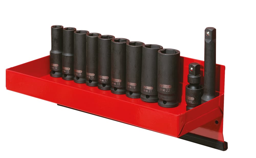 Présentoir de douilles longues à chocs 1-2''. 12 à 22 mm