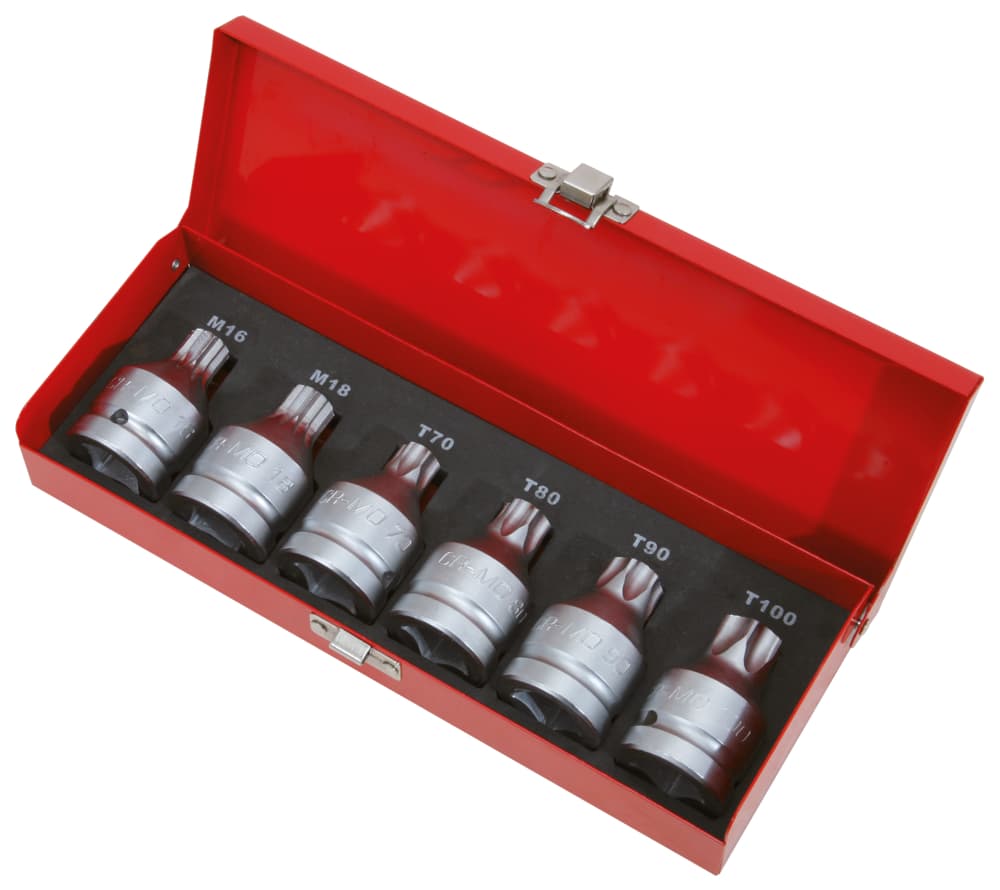 Jeu de douilles à chocs XZN® et TORX® 3-4''. M16-18 - T60 à 100