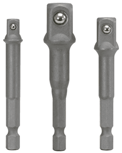 Jeu de 3 adaptateurs porte-douilles. 1-4''-3-8''-1-2''