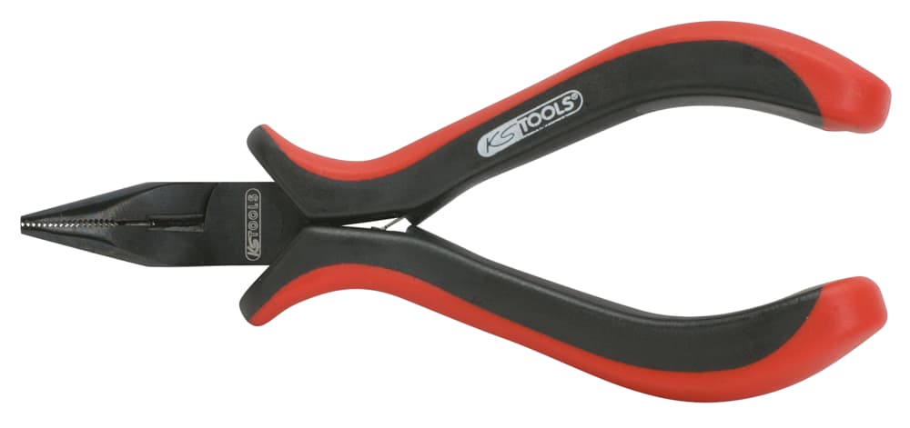 Pince électronique à bec demi-rond droit. 130 mm