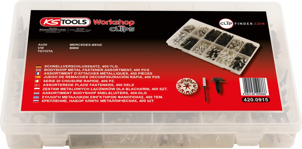 Assortiment d'attaches métalliques. 400 pcs