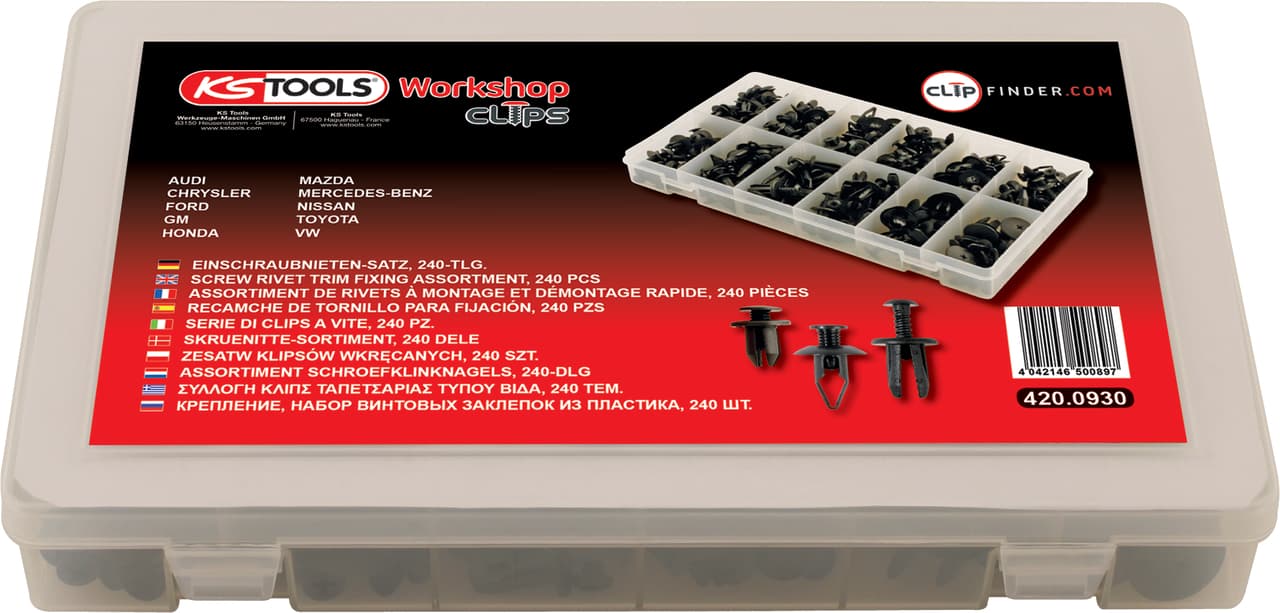 Assortiment d'agrafes de serrage, 240 pcs