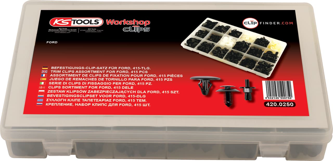 Assortiment d'agrafes pour Ford, 415 pcs