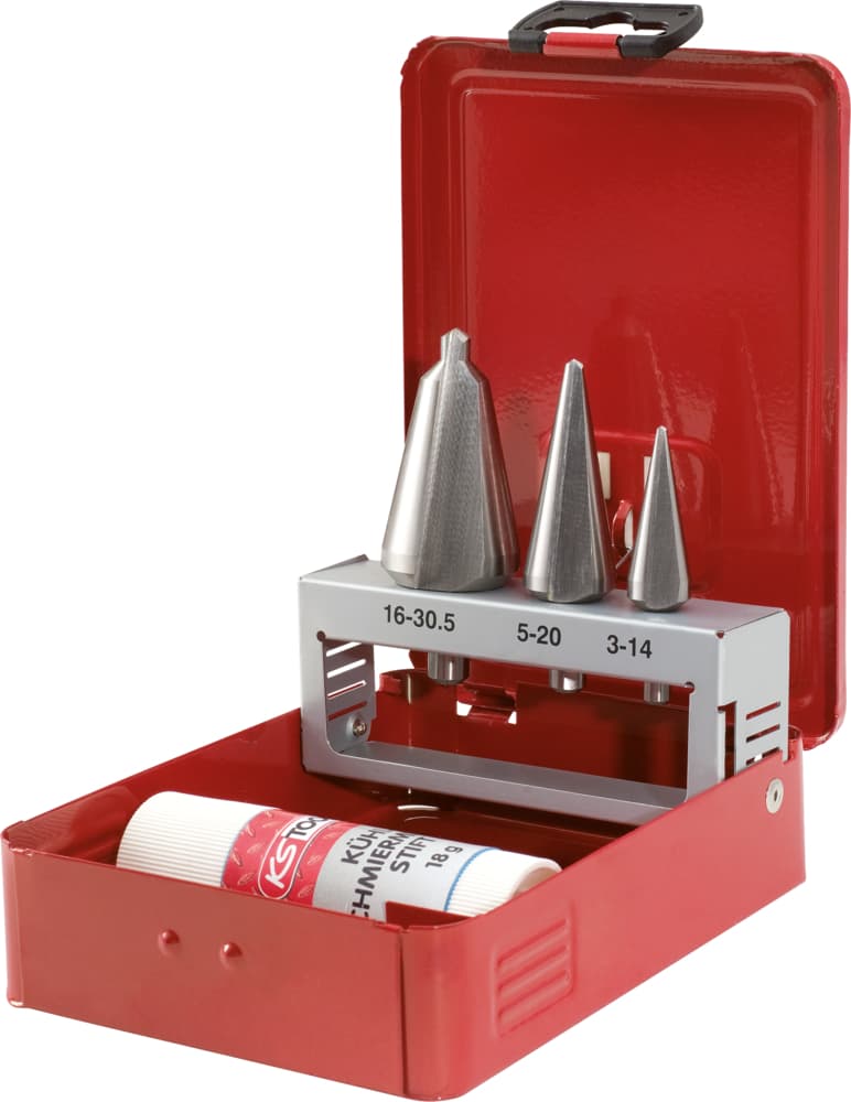 Jeu de forets aléseurs coniques HSS - 4 pièces