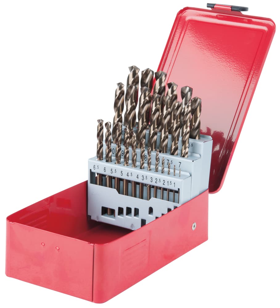 Coffret de 25 forets HSS-CO au cobalt, DIM 1,0-13,0 mm