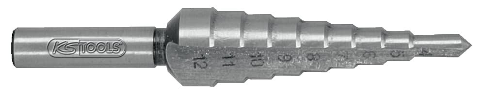 Forets étagés HSS pour tôles, 4 à 12 mm