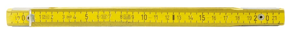 Mètre pliant jaune en bois, L.2 m