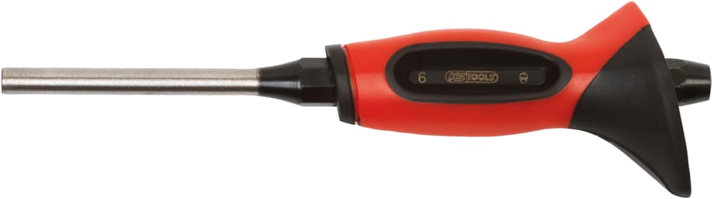 Chasse-goupille bruni octogonal, poignée bi-matière, 6 mm, Longueur 150mm