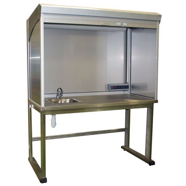 QUALIPOST 4500B l 2000 x P 750 x H 2035 mm avec évier et plateau en INOX poli sa