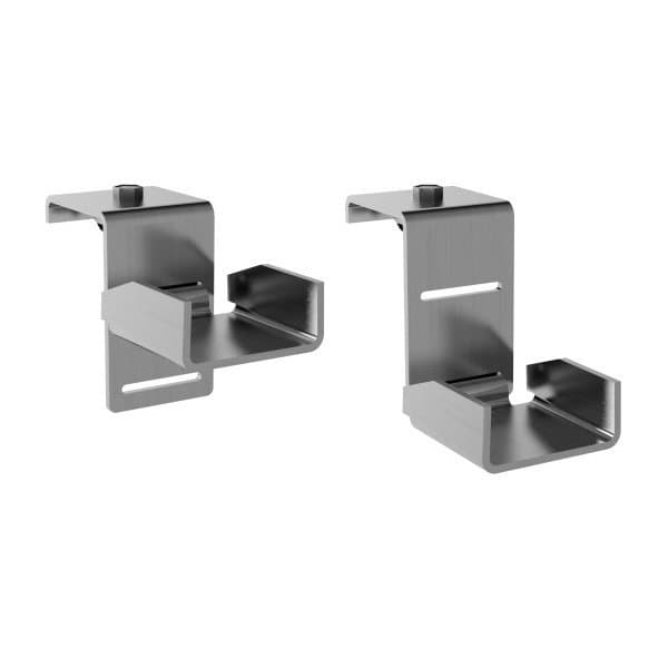 Lot de 4 fixations rail à galets médian avec rouleau et visserie