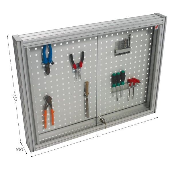 MAINTPOST 200B MURAL l 1264 x H 732 mm Ep. 100 mm avec portes en PMMA verrouilla