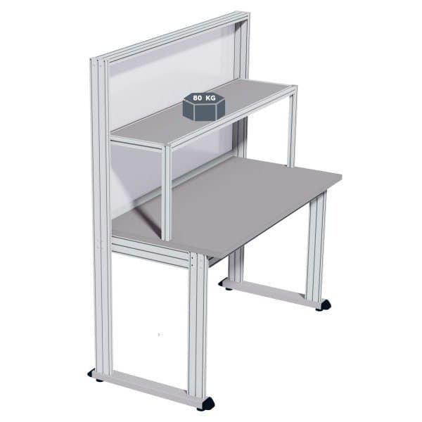 Etagère supérieure INOX  l 2000 x P 400 mm réglable en hauteur