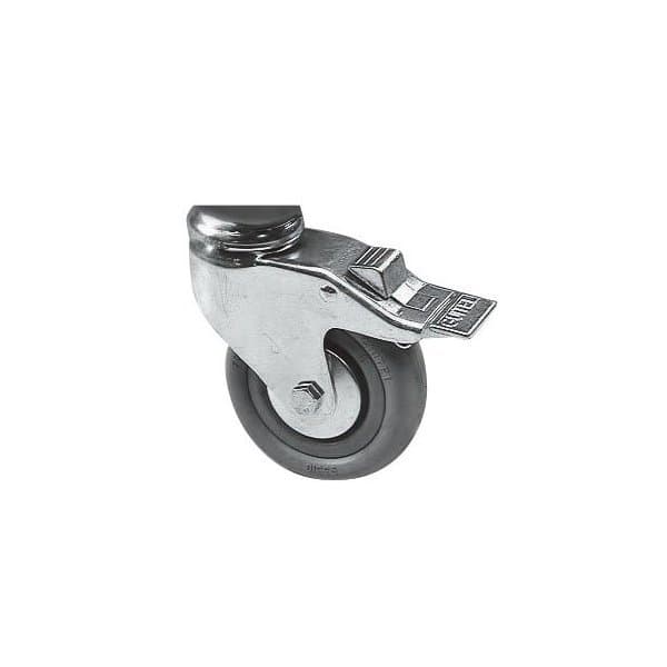 Lot de 4 roulettes pivotantes en INOX avec frein Ø 100 mm, élévation de 80 mm