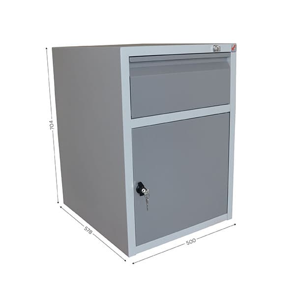 Caisson avec 1 tiroir et 1 porte à serrure l 500 x P 578 x H 704 mm pour QUALIPO
