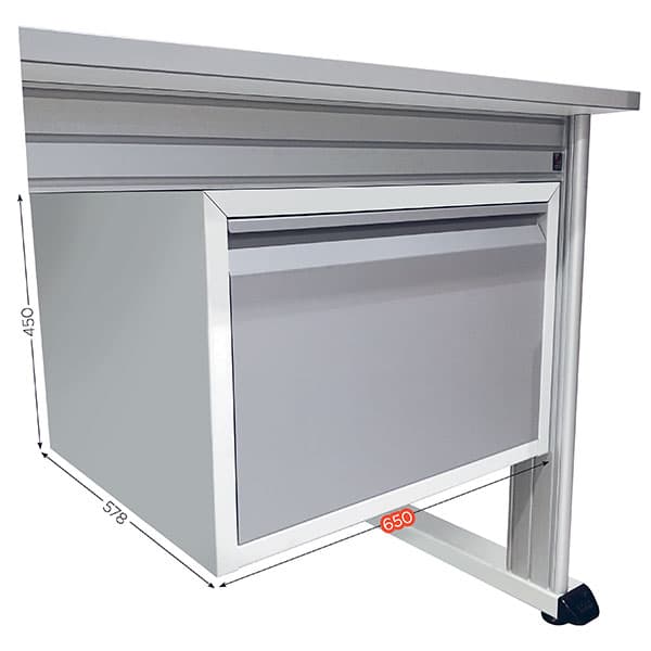 Caisson avec tiroir imprimante l 650 x P 578 x H 450 mm pour QUALIPOST 3000