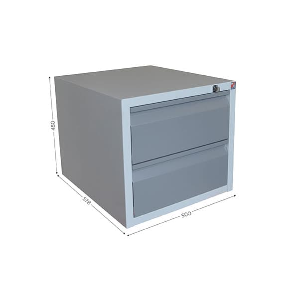 Caisson avec 2 tiroirs à serrure l 500 x P 578 x H 450 mm pour QUALIPOST 3000