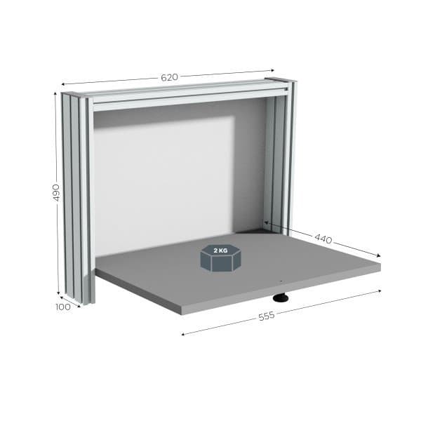 QUALIPOST 200A MURAL l 620 x P 440 x H 490 mm avec plateau rabattable