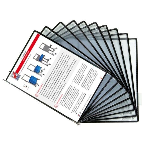 Lot de 10 pochettes INOX anti-statique A4 noir à pivots