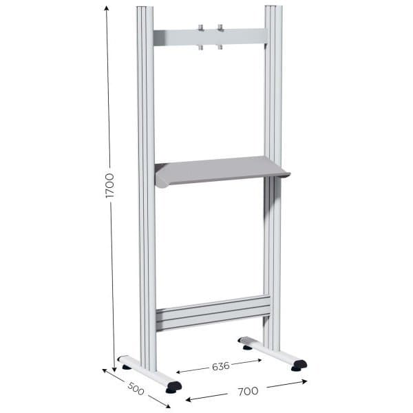 MOBIPOST 500A l 700 x P 500 x H 1700 mm sur pieds sans coffret de protection écr