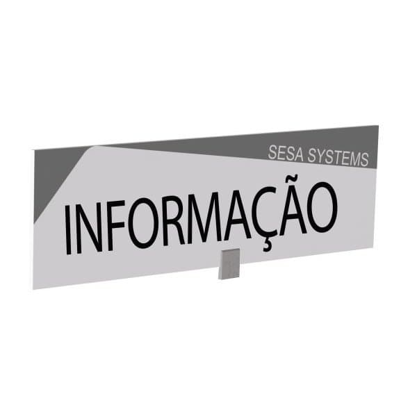 Bandeau design recto/verso INFORMAÇÃO l 600 x H 170 mm avec etrier de fixation (