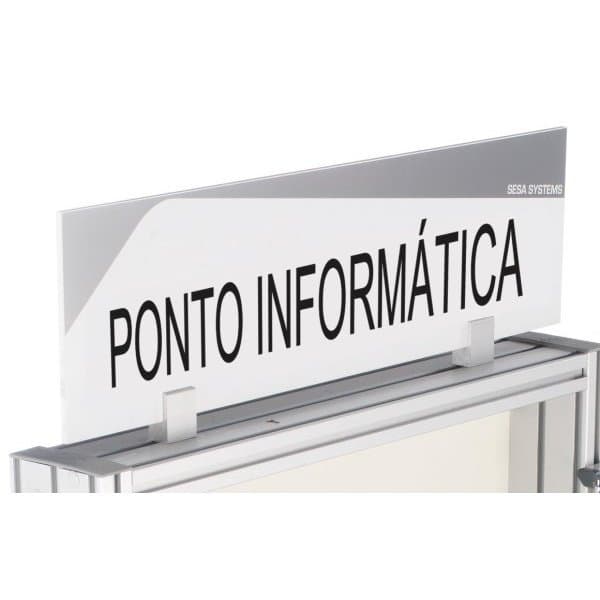 "Bandeau design ""POINT INFORMATIQUE"" l 600 x H 170 mm avec etrier de fixation