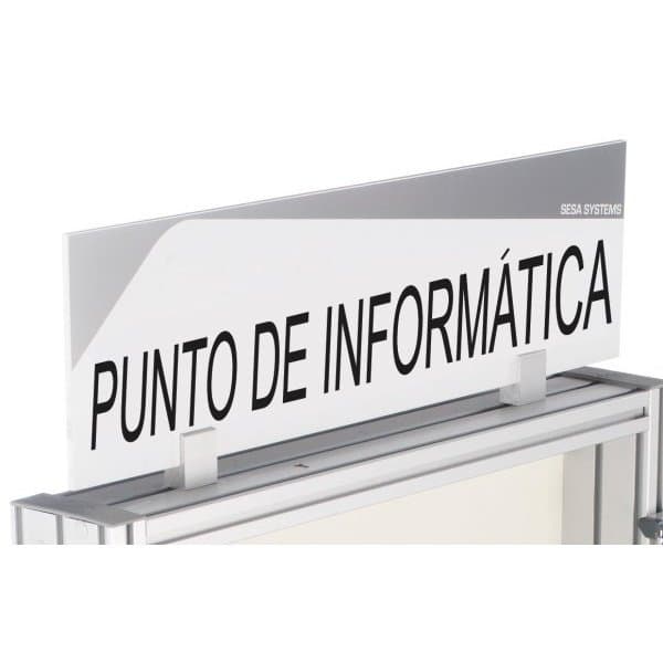 "Bandeau design ""POINT INFORMATIQUE"" l 600 x H 170 mm avec etrier de fixation