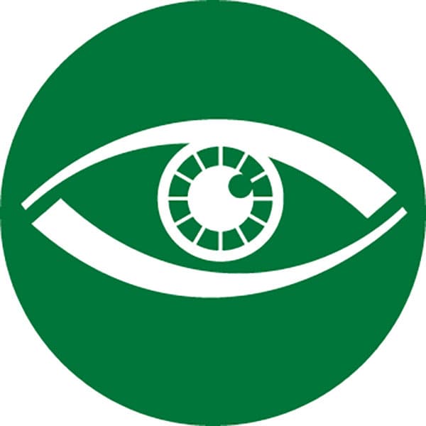 Lot de 3 pictogrammes magnétiques vert Oeil Ø 75 mm