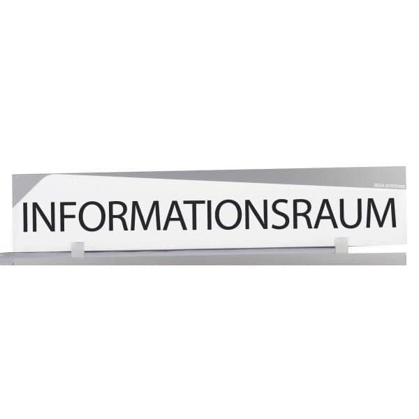 "Bandeau design ""INFORMATIONSRAUM"" l 1000 x H 200 mm avec etrier de fixation (