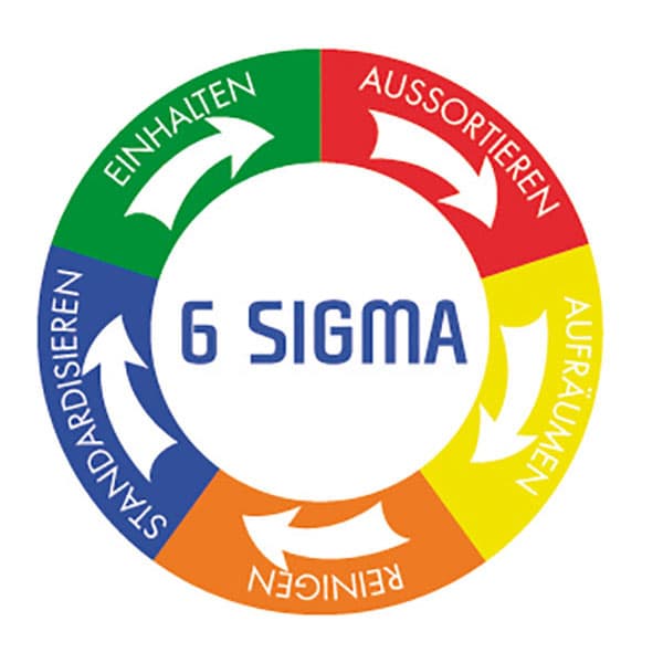 Pictogramme magnétique 6 SIGMA avec 5 segments de couleurs Ø 200 mm