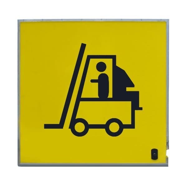 "Panneau lumineux sécurité LED ""CHARIOT"" recto/verso l 300 x H 300 mm version