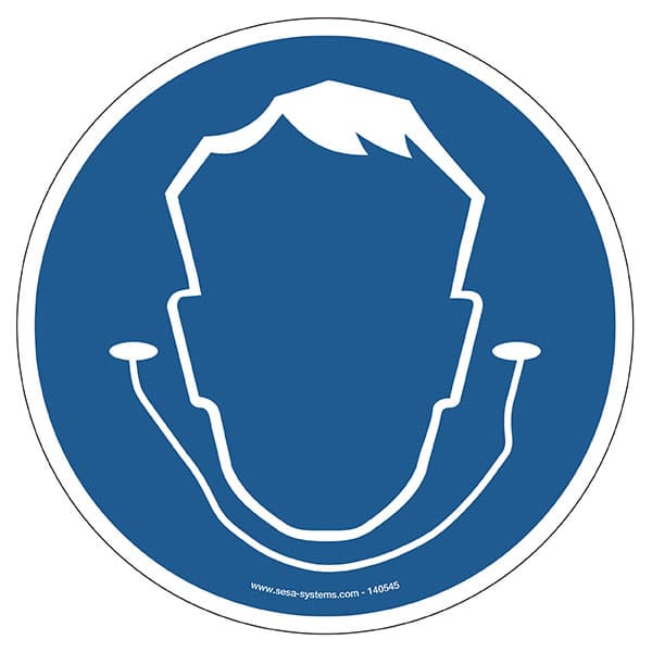 Lot de 2 pictogrammes adhésif au sol EXTRA Protection auditive Ø 200 mm