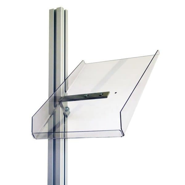 Présentoir document incliné A4 transparent fixation sur profil aluminium