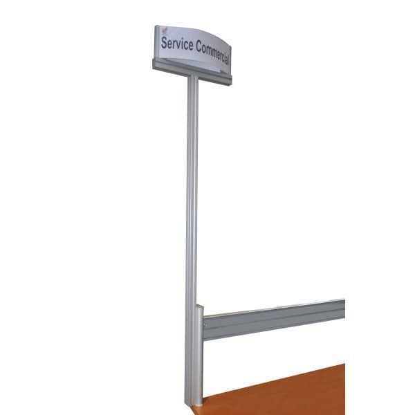 Potence d'identification verticale avec bandeau personnalisable H 1370 mm fixati