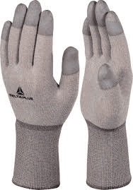 GANT ANTISTATIQUE TRICOT CUIVRE/POLYAMIDE - ENDUCTION PU BOUTS DES DOIGTS