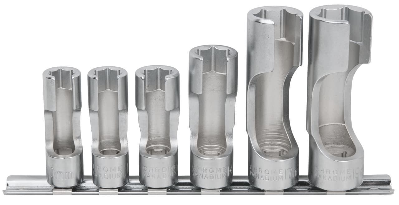 Rail de 6 douilles fendues 6 pans 3/8''