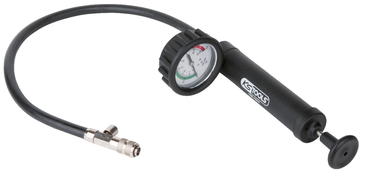 Pompe à main avec manomètre/tuyau max. 2,5 bars /soupape de décharge