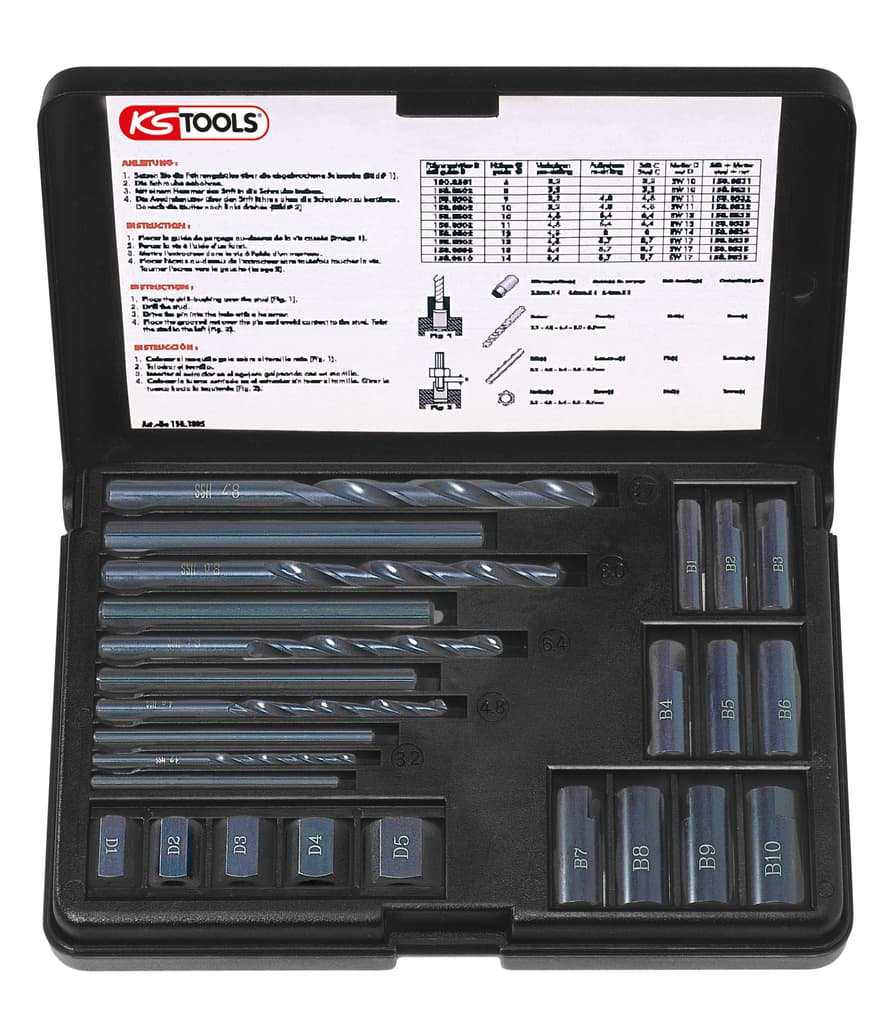 Coffret d'extracteurs pour vis et écrous, 25 pièces